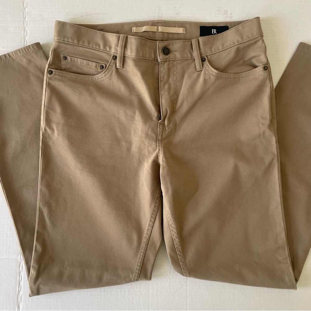 Banana Republic Men's Slim Traveler Stretch Cotton Blend Five Pocket Pants - Picture 3 of 8